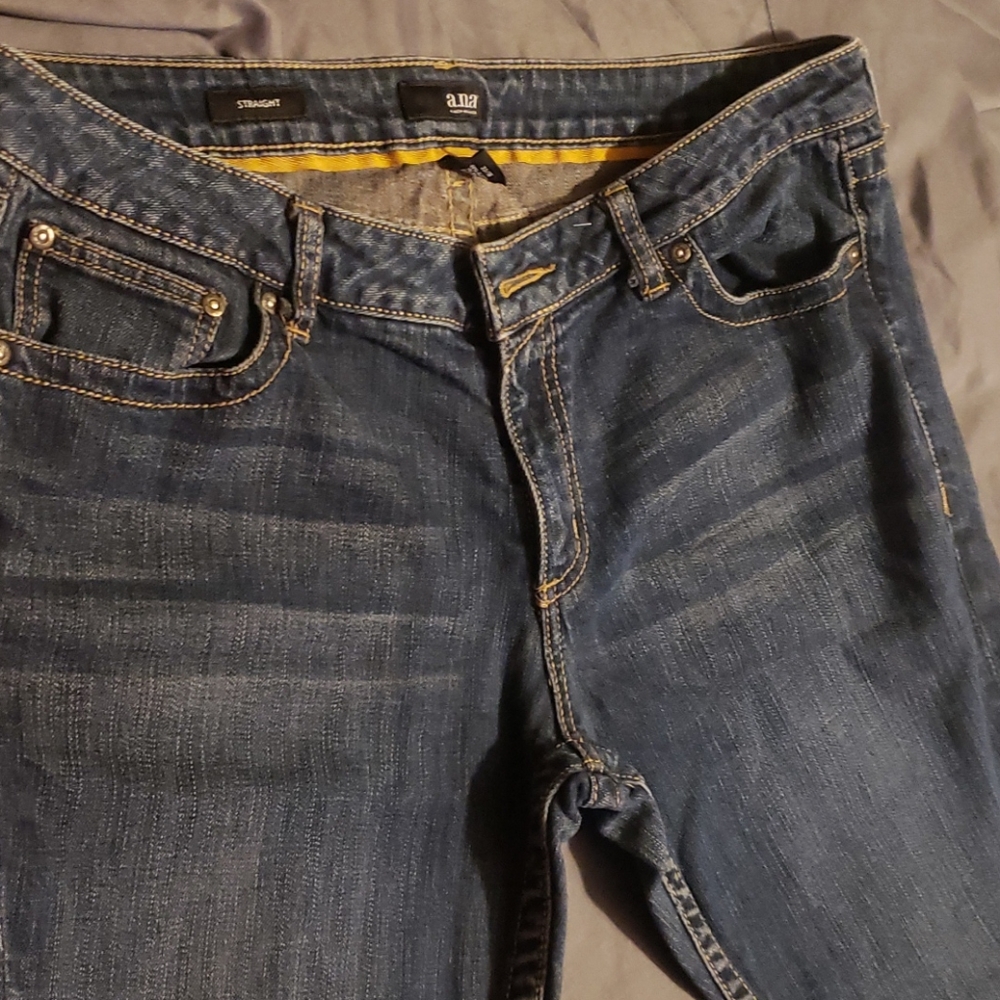Ana straight leg blue jeans
